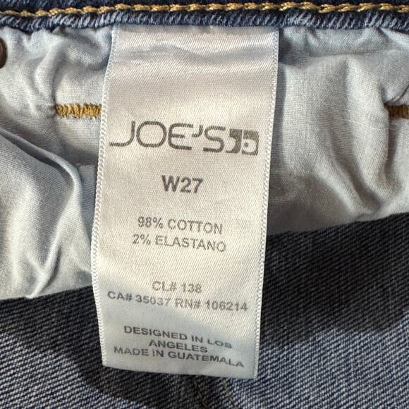 Joe’s SZ W27 Jean Shorts Frayed Hems Pockets Zip-Fly Mid-Rise Medium Wash Blue - Picture 7 of 8